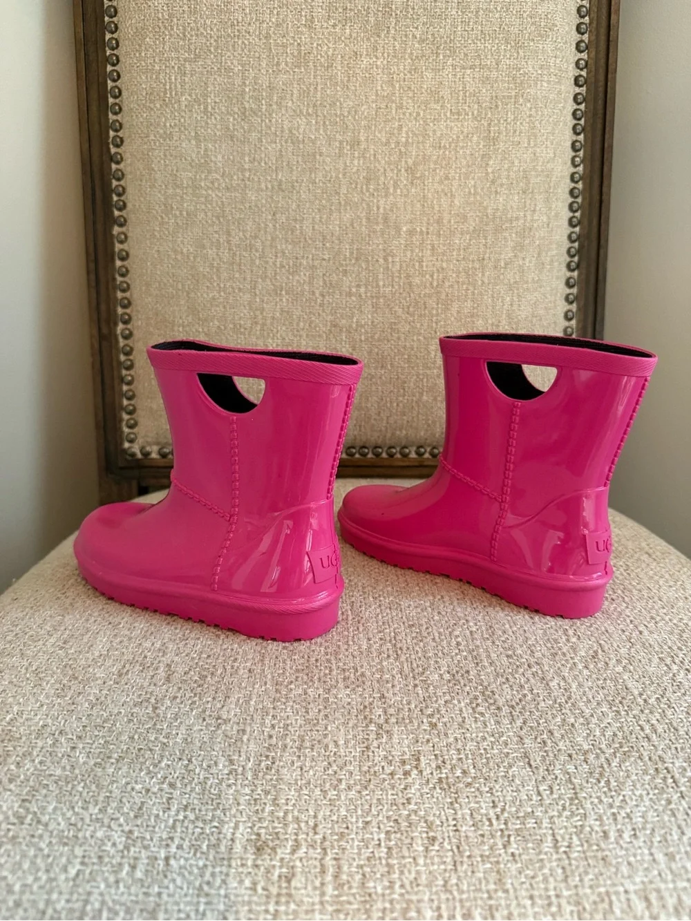 Girls UGG Kids Hot Pink Waterproof Rubber Rain Boots size toddler 11